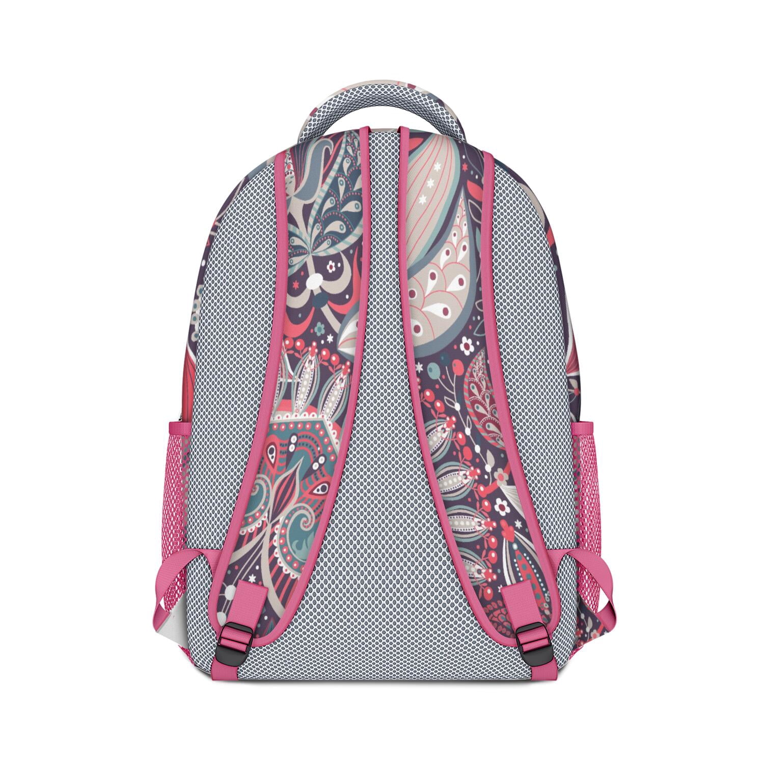 Exotic Retro Paisley Backpack - Durable Ergonomic Bookbag with Adjustable S-Shaped Straps