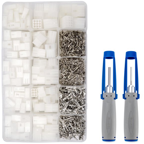 JRready ST6478 Pin Connectors Kit 678PCS 2 3 4 6 9 12 Pin Housing 062” and 093”Series Crimp Terminal Molex Connector 14-24AWG Ma