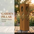 thumbnail image 5 of Rusty Metal Garden Column, 15.7 inches Garden Column Rust Steel Statue without Lid, Modern Garden Sculpture, Metal Patio Landscape Decor, Art Column for Lawn, Porch, Backyard Decoration, Style O, 5 of 9