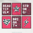 thumbnail image 5 of Pack of 6 Leopard Pattern and Bold Shapes Pink and Turquoise Beautiful Bright Strong Typography Unframed Wall Art Living Room Prints Set, 5 of 5