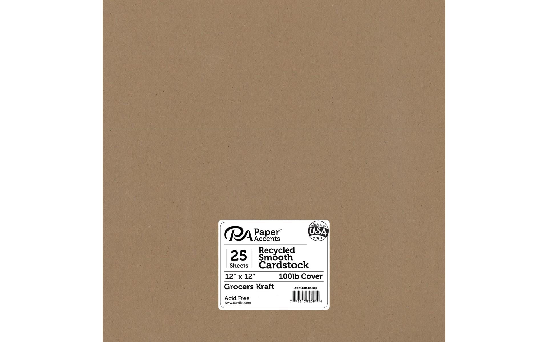Paper Accents Cardstock 12'x 12' Recycled 100lb Grocers Kraft 25pc