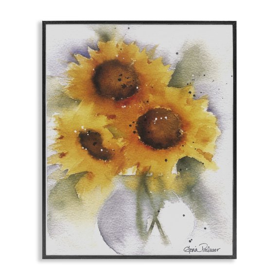 Stupell Industries French Country Sunflower Bouquet Watercolor Style Black Framed Giclee Art, 16 x 20, by Gloria Palmer