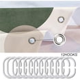thumbnail image 5 of Abstract Sage Green Shower Curtain Set 71Wx71H Inches Minimalist Plant Aesthetic Modern Neutral Leaves Mid Century Waterproof Bathroom Curtain with 12 Hooks, 5 of 6