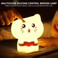 thumbnail image 4 of Creative Cute Cat Led Children Kids BABY Night Light Lamp Multicolor Silicone Soft Daycare Sensitive Tap Control Bedside Lamp, 4 of 5