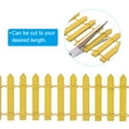 thumbnail image 4 of Uxcell 39" L x 2" H Wood Miniature Mini Fairy Garden Picket Fence, Yellow, 4 of 5