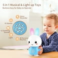 thumbnail image 2 of alilo Bunny Baby Audio Player - Toy w/ Chewable Teether Ears, Colorful Lights - Educational Sounds, Stories, Music, White Noise for 10+ Months Kids - Baby Gift for Learning - Blue, 2 of 9