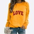 thumbnail image 2 of Tiqkatyck Valentine Shirts for Women, Women's 2024 Valentine's Day Sweatshirt Cute Heart Shaped Print Pullover Crewneck Long Sleeve Shirt, Valentine Sweatshirts for Women, Valentines Day Gifts Yellow, 2 of 4