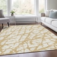 thumbnail image 3 of HomeRoots 676834 8 x 10 ft. Gold & Ivory Abstract Transitional Washable Machine Made Rectangle Area Rug with UV Protection, 3 of 7