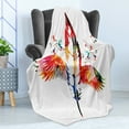 thumbnail image 4 of Feathers Soft Flannel Fleece Blanket, Imaginary Feather Fashioned of a Bird with Musical Harmony in the Universe Theme, Cozy Plush for Indoor and Outdoor Use, 50" x 60", Multicolor, by Ambesonne, 4 of 5