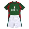 thumbnail image 2 of Mexico Soccer Outfits for Kids Boys Girls Team Athletic Short Sleeve T Shirt Shorts Outfit For Kids Youth Training Football Clothes Set 3-14 Years, 2 of 4