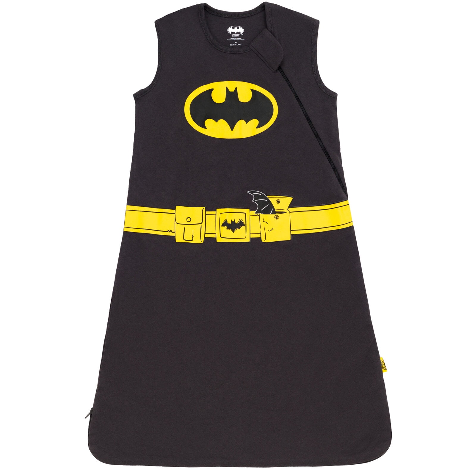 DC Comics Batman Mens 2 Pack Zip Up Sleep Sacks Black / Yellow X-Large
