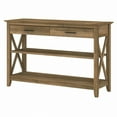 thumbnail image 1 of Console avec tiroirs et tablettes Key West de Bush Furniture, pin vieilli, 1 of 5