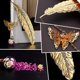 thumbnail image 2 of Marcapáginas con colgante de muestras de flores Marcadores de libros de papelería con plumas de metal (01) Likrtyny Para estrenar, 2 of 9