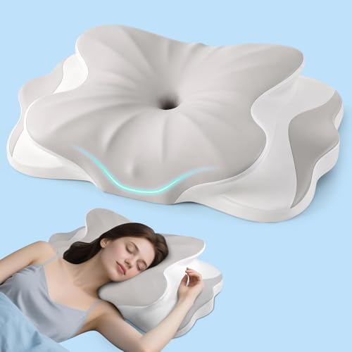 Ergonomic Contour Memory Foam Cervical Pillow for Neck Pain Relief - Breathable Support Pillow for Side, Back, and Stomach Sleepers with Removable Washable Cover