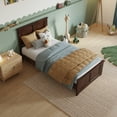 thumbnail image 4 of Charlotte Twin Wood Low Profile Platform Bed with Matching Footboard in Walnut, 4 of 13