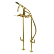 Aqua Vintage CCK8107DL Concord Freestanding Tub Faucet with Supply Line, Stop Valve, Brushed Brass