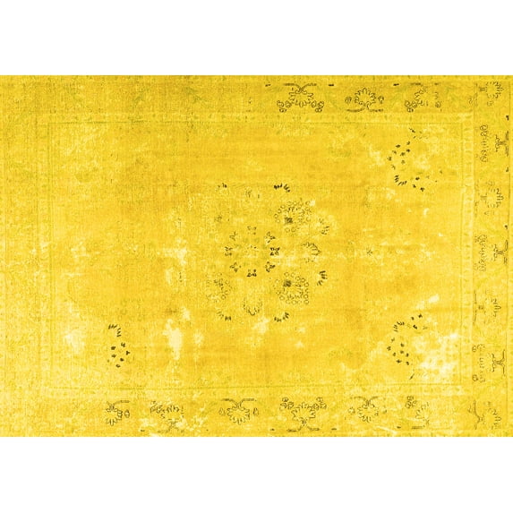 Ahgly Company Indoor Rectangle Persian Yellow Traditional Area Rugs, 4' x 6'
