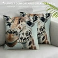 thumbnail image 3 of Chilfamy Giraffe Pillow Case Decorative Throw Pillow Covers Oil Painting Adorable Animals Pillowcase Square Blue Cushion Covers for Home Sofa Couch (Cute Giraffe) White, 3 of 5
