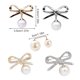 thumbnail image 5 of Sonducket Bowknot Pearl Broche Moda Elegante Esmalte Pin de solapa Joyería Rhinestone Suéter Clips Regalo Tela Decoración Broches Boda Accesorios de disfraces Plata-S222B Sonducket AP010069-02, 5 of 6