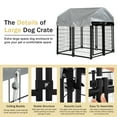 thumbnail image 4 of YRLLENSDAN 4 x 4 x 4.4 Ft Dog Kennel Outdoor Dog Pen Playpen House Heavy Duty Dog Crate Metal Galvanized Welded Pet Animal Camping Cage Fence with UV-Resistant Waterproof Cover and Roof, 4 of 7