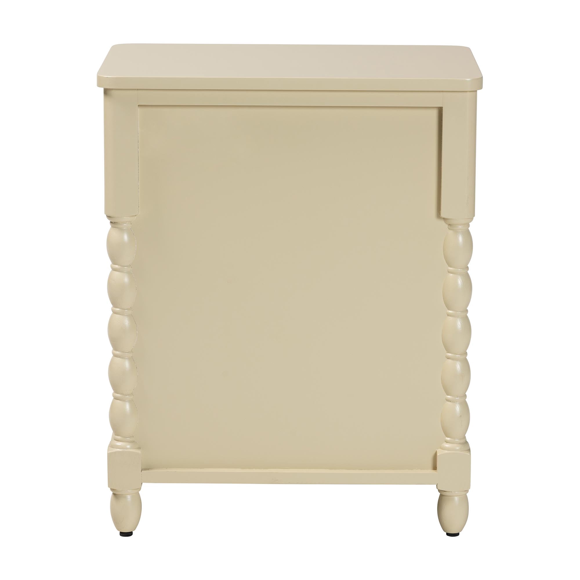 bali & pari Kyla Modern Nightstand, 3-Drawer, Beige