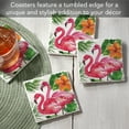 thumbnail image 5 of Thirstystone "Tropical Pink Flamingo" 4-Pack Tumbled Tile Coasters, 5 of 7