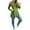 Green, variant on Lilgiuy Women Solid Color T-shirt Top Round Neck Long-sleeved Hem Slit Button Top