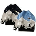 thumbnail image 6 of KYAIGUO Toddler Baby Kids Pullover Sweater for Boys Girls Warm Thickened Knit Round Neck Sweater Cartoon Snow Mountain Sweater Top for Infant, 6 of 7