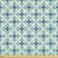 thumbnail image 2 of Ethnic Fabric by the Yard, Abstract Mosaic Pattern with Oriental Moroccan Culture Geometric Effects, Decorative Upholstery Fabric for Chairs & Home Accents, Sky Blue and Coconut by Ambesonne, 2 of 5
