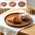 thumbnail image 7 of Round Wood Tray, Acacia Wooden Decorative Serving Tray for Coffee Table and Home Decor, Wooden Appetizer Charcuterie Board for Kitchen Countertop, 7 of 7