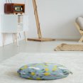 thumbnail image 3 of Yellow Bird Round Floor Cushion with Handle, Flying Cranes and Flowers Pattern, Decorative Pillow for Living Room & Dorms, 18" Round, Pale Blue Yellow, by Ambesonne, 3 of 4
