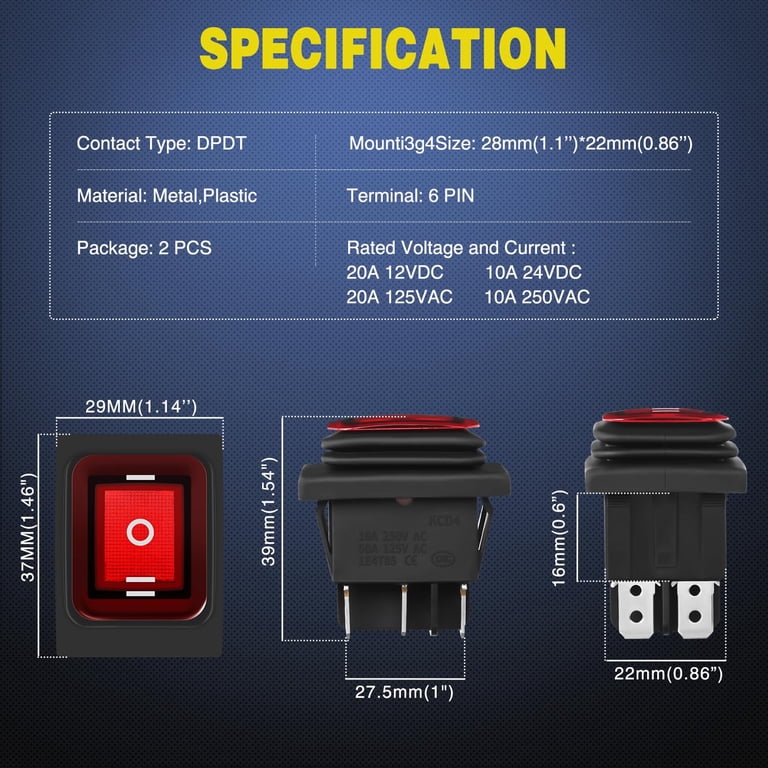 Asw-15d 20a Toggle Switch 12mm 12v/24v Dc Illuminated Rocker Switch Asw-15d 20a Toggle Switch 12mm 12v/24v Dc Illuminated Rocker Switch