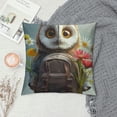 thumbnail image 2 of Orinice Owl Flowers Graphic Decorative Cushion Throw Pillow Cover Short Plush Home Decor 1PC 20x20in, 2 of 5