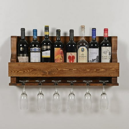 Rebrilliant Anding Natural 6 Bottle Wall Mounted Wine Gl Rack Rebrilliant Anding Natural 6 Bottle Wall Mounted Wine Gl Rack