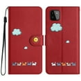 thumbnail image 6 of JTCASES for Samsung Galaxy A12 Wallet Case, Lovely Cat Pattern PU Leather Shockproof TPU with Card Slots Cash Pocket Magnetic Closure Removeable Wrisr Strap Stand for A12, Red, 6 of 8
