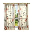 thumbnail image 6 of Yayeee Window Curtains Set of 2 for Living Room Light Filtering 63"x42", Red Floral Pattern, 6 of 7