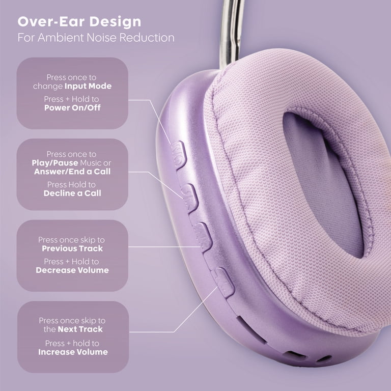 PWRD Purple Liquid Glitter Wireless Over-Ear Headphones photo 4