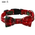 thumbnail image 2 of Laklulu Collar para perro y gato, pajarita, cuadros de búfalo, Navidad, invierno, copo de nieve, collar para mascotas, verde, 2 of 5