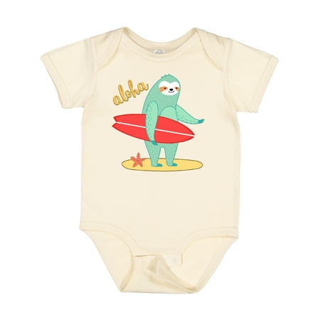 

Inktastic Beach Sloth Surfing Aloha Gift Baby Boy or Baby Girl Bodysuit