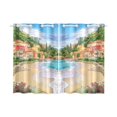 thumbnail image 1 of BSDHOME Sea View Italy Window Curtain Kitchen Curtain 26x39 inches (Two Piece), 1 of 3