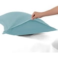 thumbnail image 3 of BedDecor 100% Egyptian Cotton 600TC 2PC Pillow Sham Solid Light Blue Queen, 3 of 4