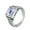 Silver Purple, variant on Men's Stainless Steel Retro Minimalist Square Agate Signet Rings Cool Punk Jewelry Silver Purple Size 10
