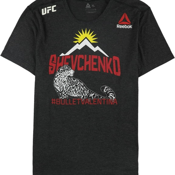 Reebok Mens Shevchenko Graphic T-Shirt, Black, Small