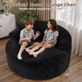 thumbnail image 4 of Ovios 58" Oversized Lounge Chair Round Cloud Deep Seat Accent Chair Plush Corduroy Boneless Sofa Chair for Living Room, Black, 4 of 12
