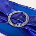 thumbnail image 3 of BalsaCircle 5 Royal Blue Metallic Spandex Chair Sashes Silver Round Buckles Party Ceremony, 3 of 8