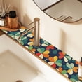 thumbnail image 2 of Yayeee Faucet Mat for Kitchen Sink 14.7" Diatomite Long Splash Guard Pad, Green Clover Pattern, 2 of 7