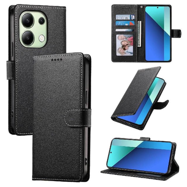 Étui pour FOXDOCK Xiaomi Redmi Note 13 4G – Cuir Premium, 3 Emplacements pour Cartes, Protection Antichoc