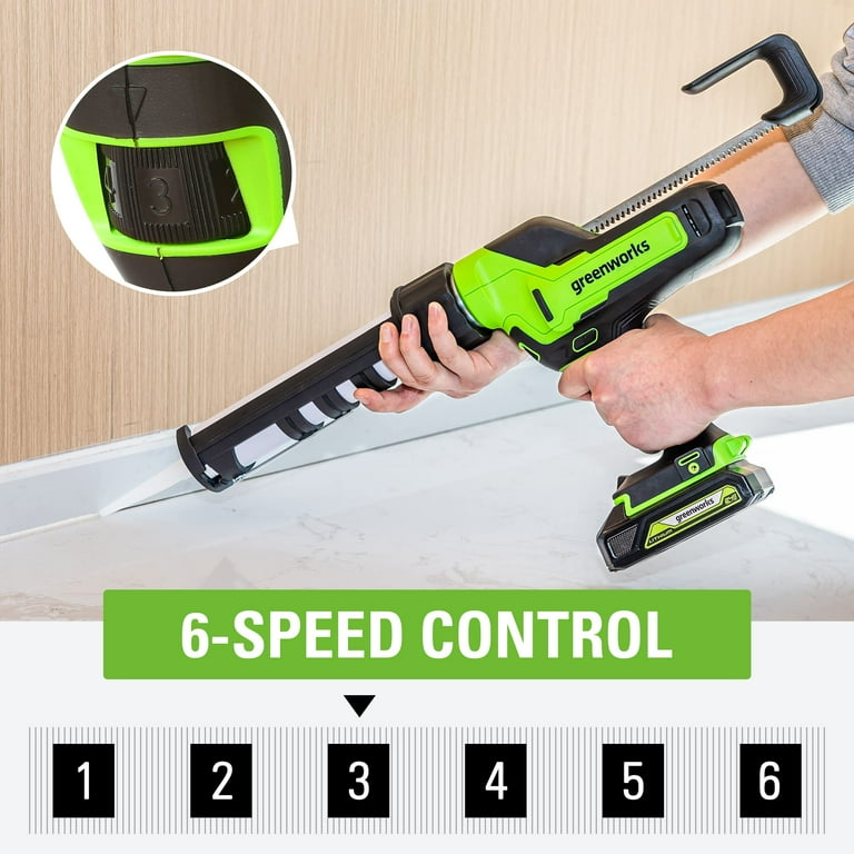 Greenworks 24V Hot Glue Gun with 24V 2AH Battery and 2A Charger