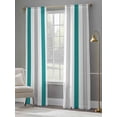 thumbnail image 4 of Teal Grey Striped Sheer Curtains for Living Room Bedroom Geometric Vertical Stripes Minimalist Sheer Curtains 84 Inch Long 2 Panels Set Light Filtering Curtain Window Treatments Drapes, 4 of 6