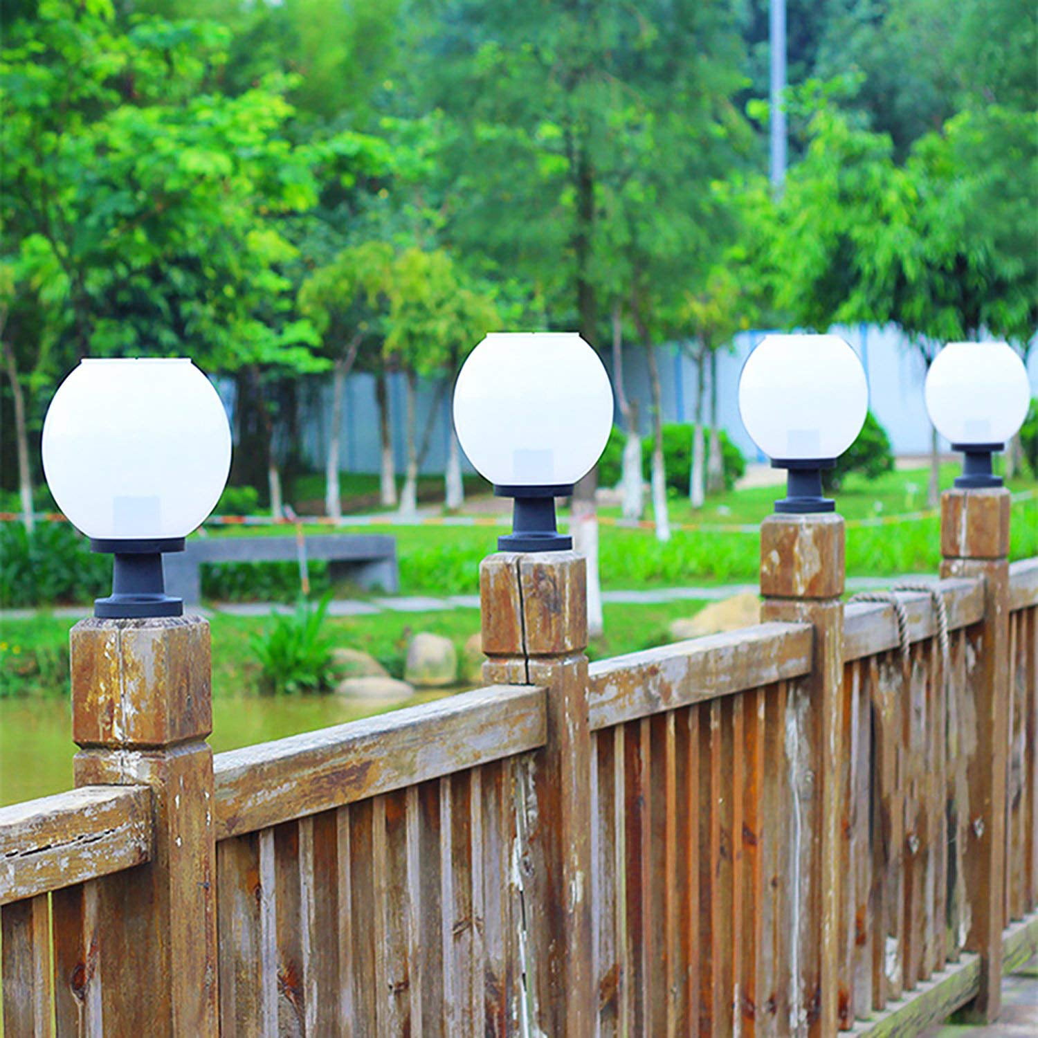 4pcs Solar Lights 12 LEDs Outdoor Yard Garden Lights Gutter Fence Wall Lamp Warm 